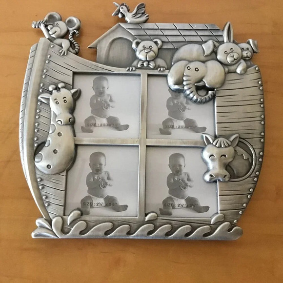 Vintage  pewter children's photo frame holding four photos - Picture 9 of 9